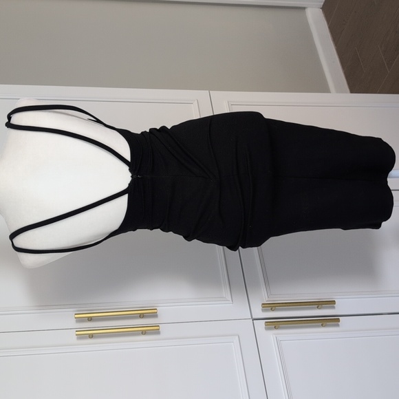 Lulu's Plunge Black Stretch Cocktail Date Dress Size Medium - Picture 4 of 7